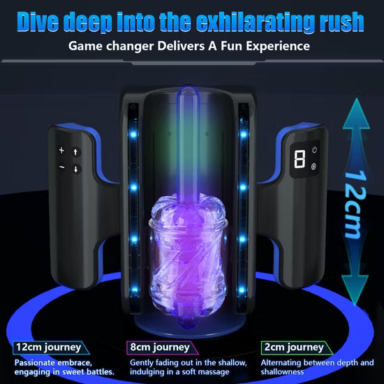 Male Masturbator Machine Automatic Telescopic Vagina Masturbation Self-Care Toy for Men 12cm Thrusting High Speed