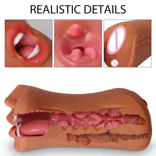 Biggy Vulva Tongue Licking Tongue Sucking Adult Realistic Silicone Lips Teeth Oral Self Care Synthetic Mouth Male Masturbation