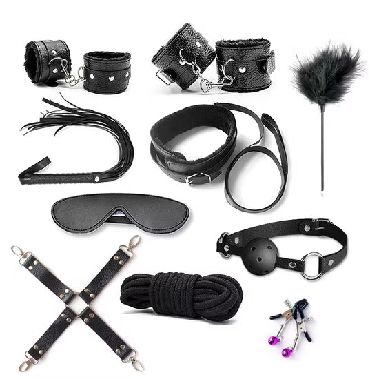 Bondage for Sex10 PCS Leather Bondage Sets Restraint Kits for Women and Couples