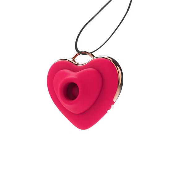 Heart Design Mini Clit Sucking Vibrators 2 In1 Self Care Toys with Necklace with 10 Vibrating Modes Quiet Adult Toys for Women