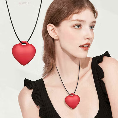 Heart Design Mini Clit Sucking Vibrators 2 In1 Self Care Toys with Necklace with 10 Vibrating Modes Quiet Adult Toys for Women